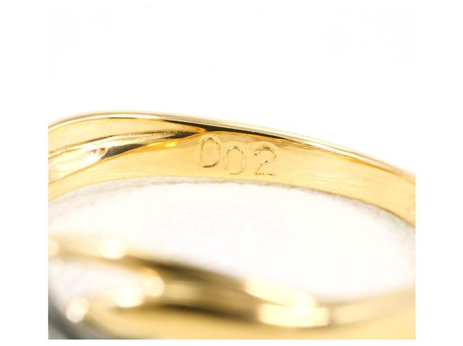 Autre Marque Anello fede in oro giallo 18K e platino con diamante - vista 5