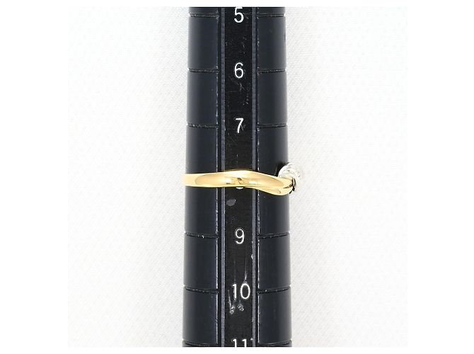 Autre Marque Anello fede in oro giallo 18K e platino con diamante - vista 7