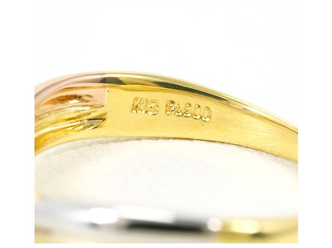 Autre Marque Anello fede in platino e oro giallo 18K con diamante - vista 4
