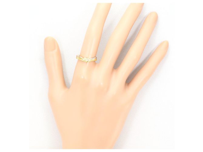 Autre Marque Anello fede in platino e oro giallo 18K con diamante - vista 6