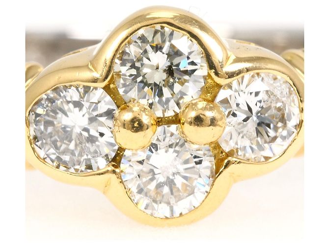 Autre Marque Anello fede in platino e oro giallo con diamante - vista 2