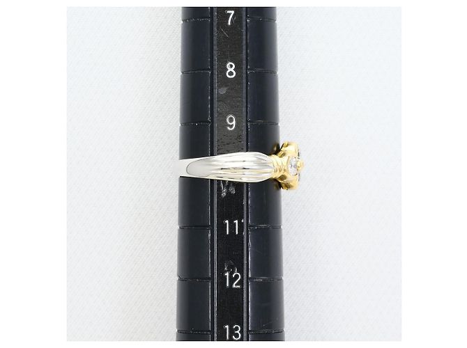 Autre Marque Anello fede in platino e oro giallo con diamante - vista 8