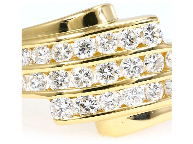 Autre Marque Anello fede in oro giallo 18K con diamante - vista 2