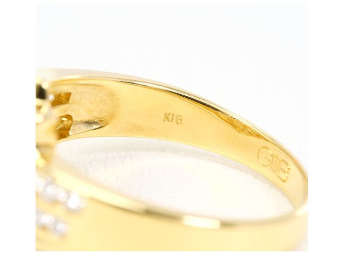 Autre Marque Anello fede in oro giallo 18K con diamante - vista 5