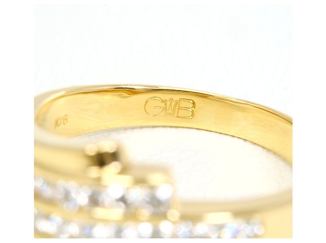 Autre Marque Anello fede in oro giallo 18K con diamante - vista 6