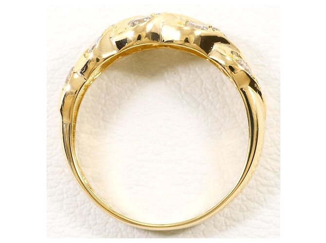 Autre Marque Anello a fascia in oro giallo 18K con diamante brown - vista 2