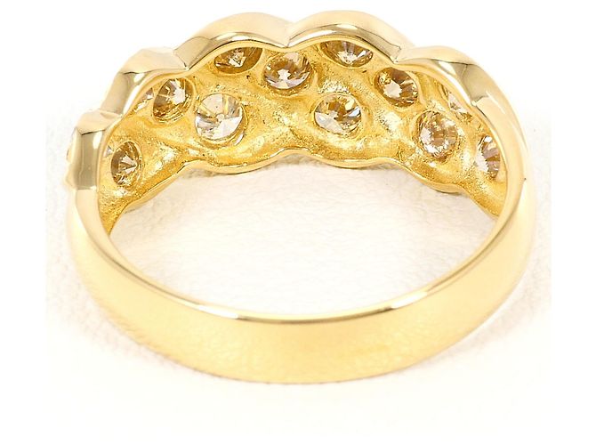 Autre Marque Anello a fascia in oro giallo 18K con diamante brown - vista 3