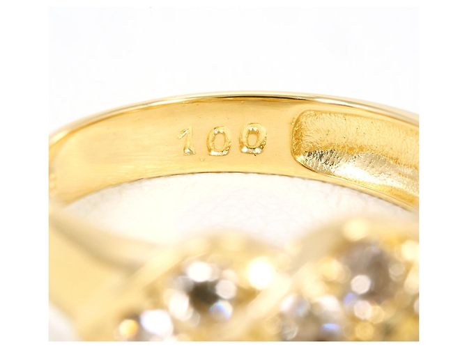 Autre Marque Anello a fascia in oro giallo 18K con diamante brown - vista 5