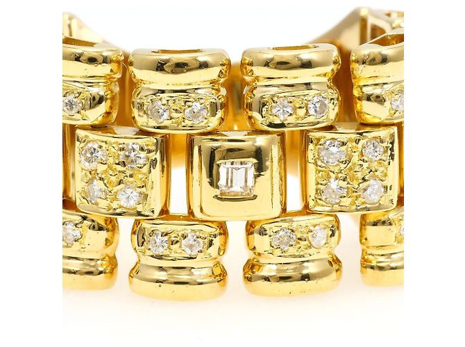 Autre Marque Ringband aus 18K Gelbgold mit Diamant - Ansicht 2