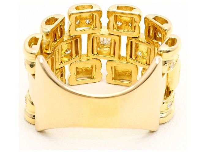 Autre Marque Ringband aus 18K Gelbgold mit Diamant - Ansicht 4