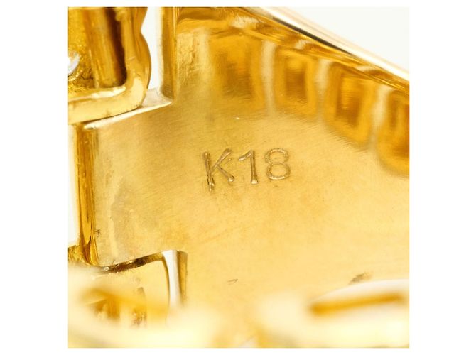 Autre Marque Ringband aus 18K Gelbgold mit Diamant - Ansicht 5