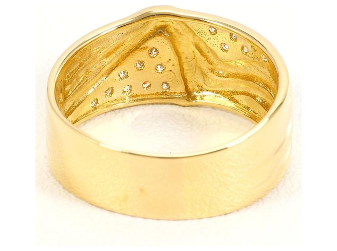 Autre Marque Ringband aus 18K Gelbgold mit Diamant - Ansicht 4