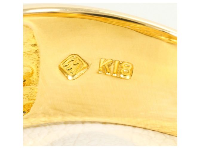 Autre Marque Ringband aus 18K Gelbgold mit Diamant - Ansicht 5