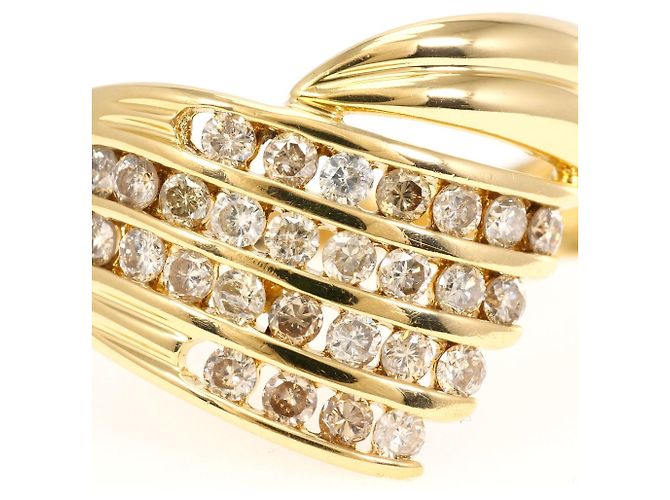 Autre Marque Ringband aus 18K Gelbgold mit Diamant - Ansicht 2