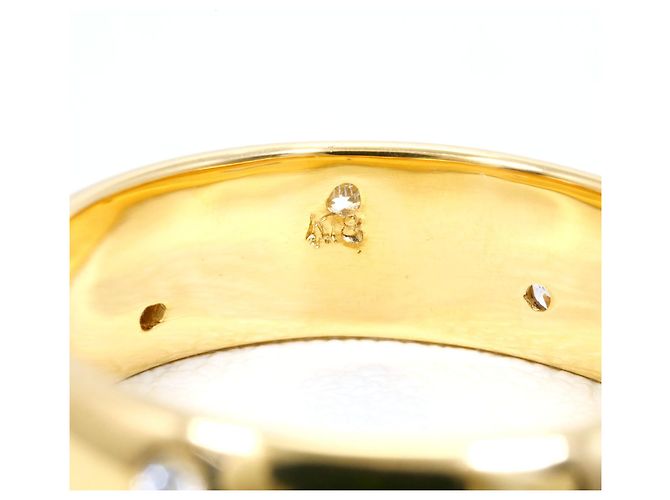 Autre Marque Anello a fascia in oro giallo 18K con zirconia cubica - vista 4