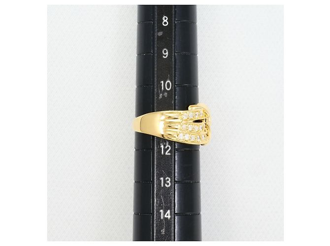 Autre Marque Anello fede in oro giallo 18K e diamanti - vista 7