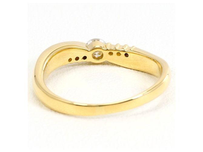 Autre Marque Ringband aus 18K Gelbgold mit Diamant - Ansicht 4