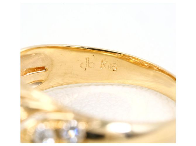 Autre Marque Ringband aus 18K Gelbgold mit Diamant - Ansicht 4