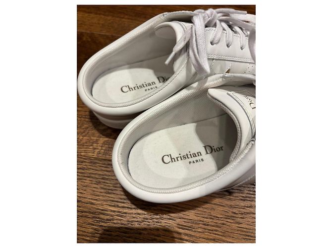 Christian Dior B23 Mules Sneakers in pelle bianca - vista 3