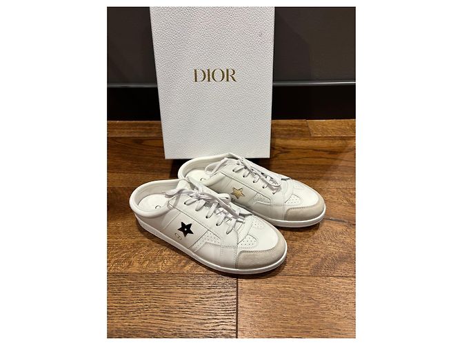 Christian Dior B23 Mules Sneakers in pelle bianca - vista 4
