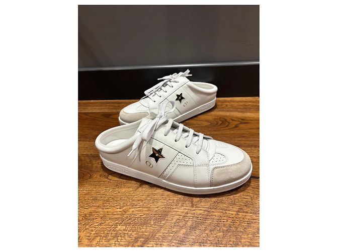Christian Dior B23 Mules Sneakers in pelle bianca - vista 7