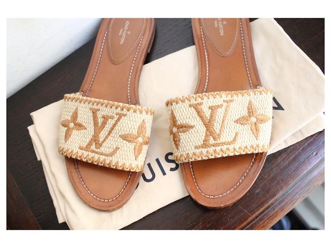 Louis Vuitton Lock It Sandalias Monogram Rafia - vista 2