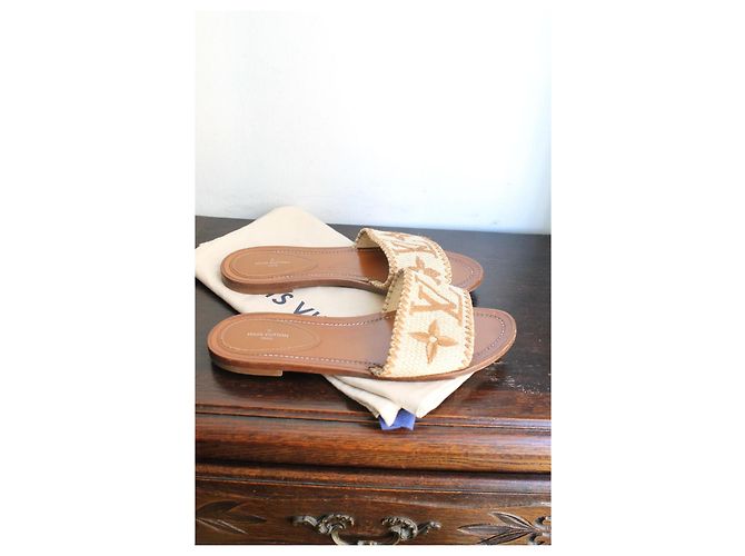 Louis Vuitton Lock It Sandalias Monogram Rafia - vista 6