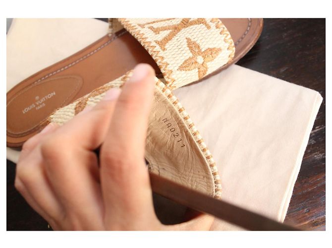 Louis Vuitton Lock It Sandalias Monogram Rafia - vista 7