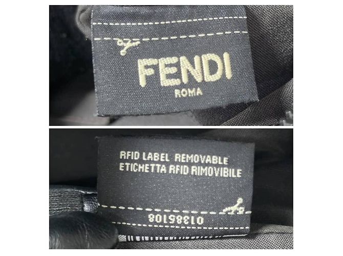 Fendi Zucca Sac Porte-documents Noir Gris - vue 6