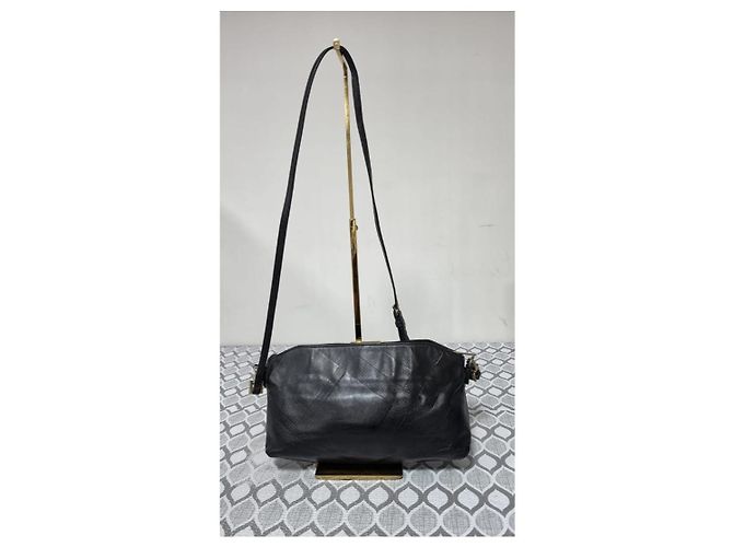 Burberry Piccola Borsa a Tracolla Chichester Pelle Goffrata Check - Nera - vista 3