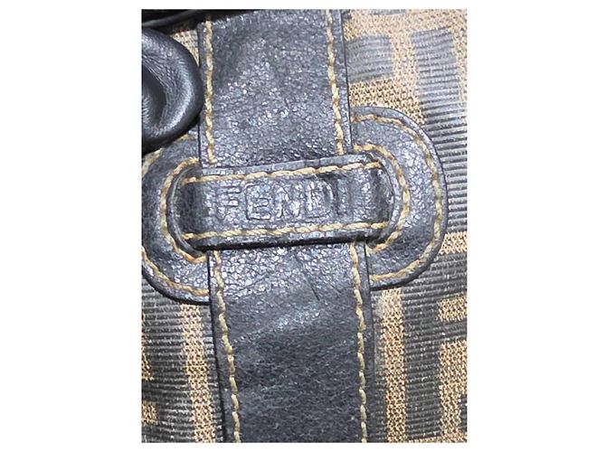 Borsa a tracolla Fendi Zucca in tela e pelle - Marrone - vista 2