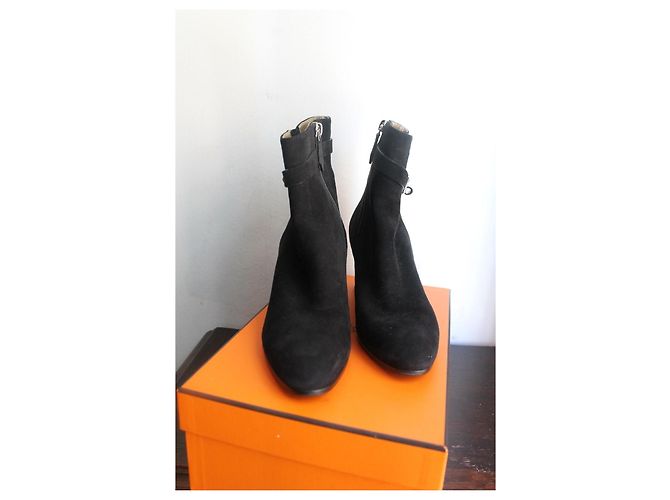 Hermès Saint Germain Wildleder Stiefeletten Schwarz - Ansicht 5