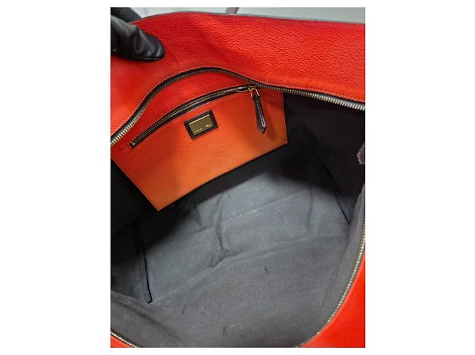 Borsa Shopper Fendi Zucca FF Arancione e Marrone - vista 13