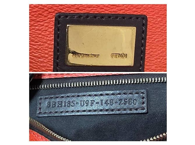 Borsa Shopper Fendi Zucca FF Arancione e Marrone - vista 2
