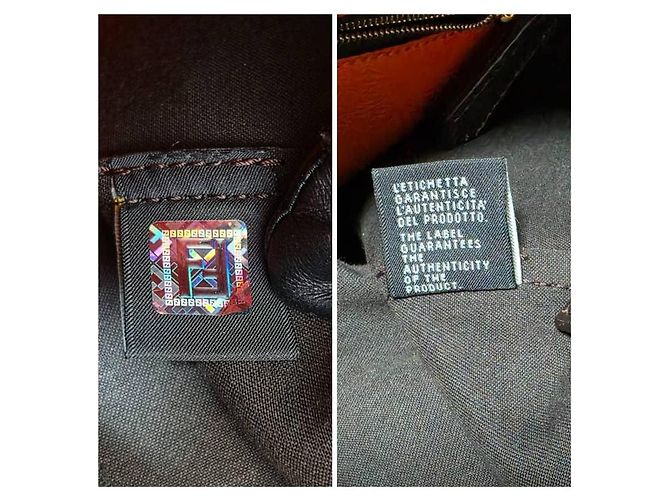 Borsa Shopper Fendi Zucca FF Arancione e Marrone - vista 5