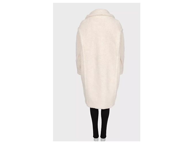 Cappotto Teddy Max Mara bianco taglio dritto L usato - vista 3