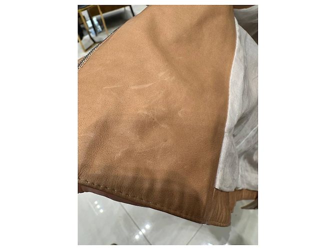 Fendi Beige Leather Jacket Woven Sleeves IT 42 Pre-owned - view 6