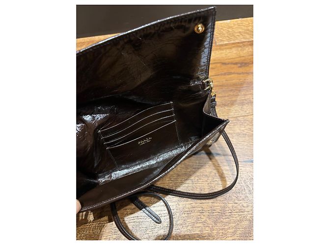 Prada Cartera con cadena en piel Vitello Daino - Marrón oscuro - vista 5
