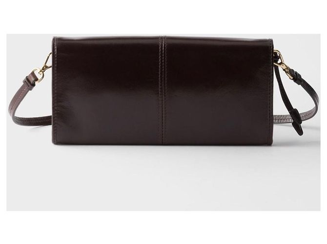 Prada Cartera con cadena en piel Vitello Daino - Marrón oscuro - vista 6