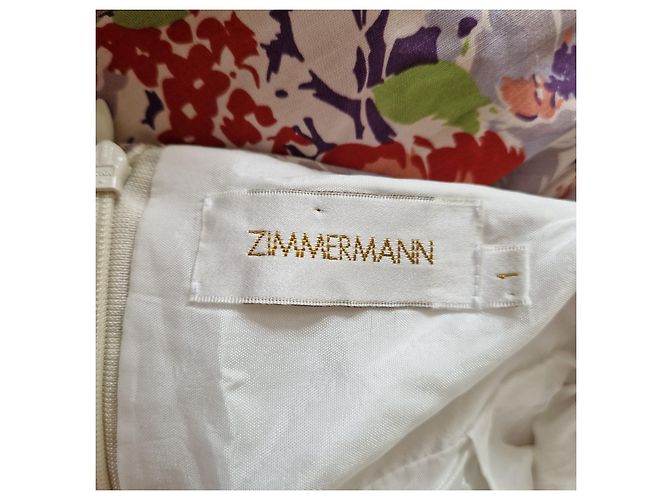 Vestido palabra de honor de seda floral Zimmermann - vista 7