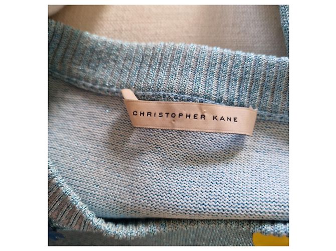 Sweater de malha azul metálico Christopher Kane com apliques - vista 5
