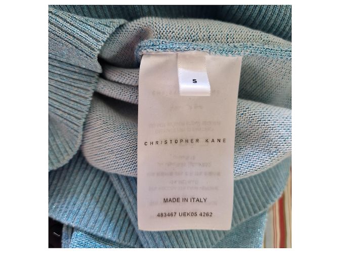 Sweater de malha azul metálico Christopher Kane com apliques - vista 6