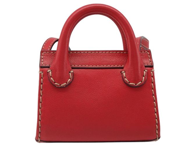 Chloé Edith Bolso de mano de cuero rojo - vista 2