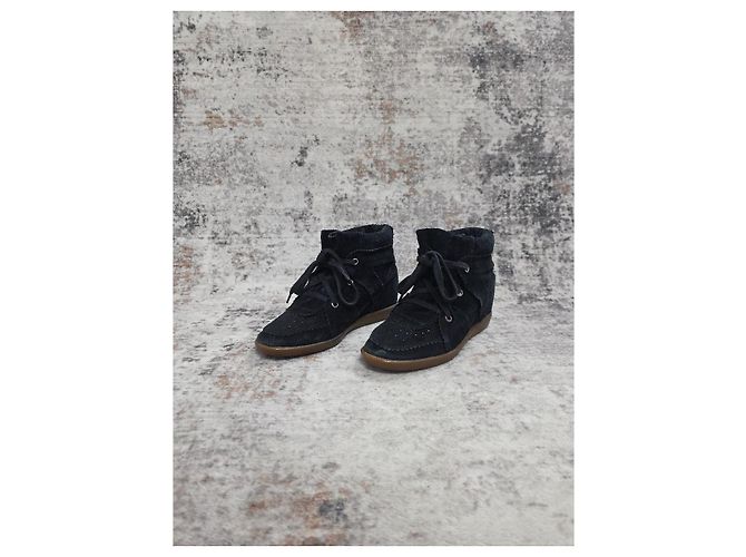 Isabel Marant Bobby Sneakers Alte Nero - vista 2