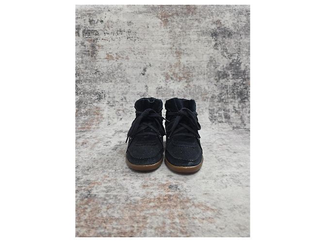 Isabel Marant Bobby Sneakers Alte Nero - vista 3