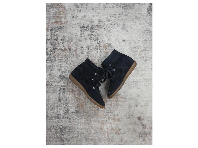 Isabel Marant Bobby Sneakers Alte Nero - vista 5