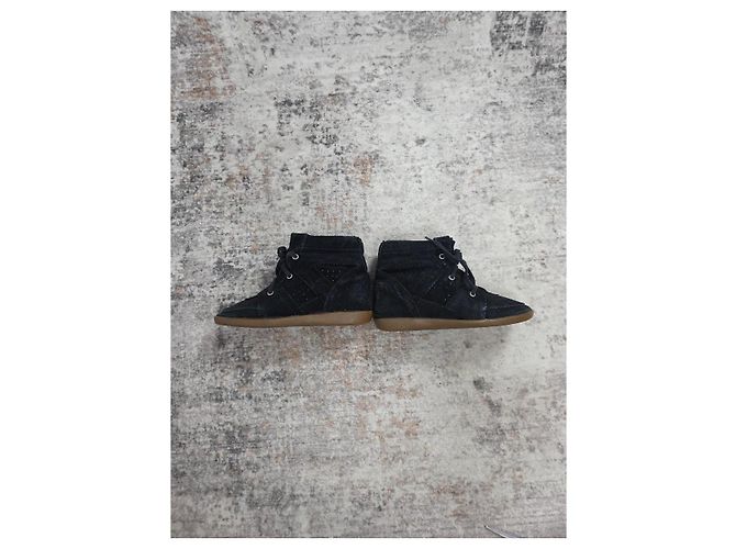 Isabel Marant Bobby Sneakers Alte Nero - vista 6