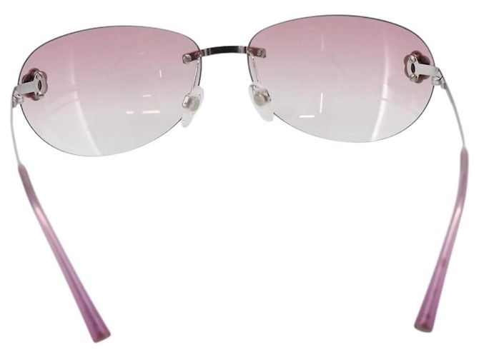 Chanel Camélia Occhiali da sole in metallo rosa - vista 2