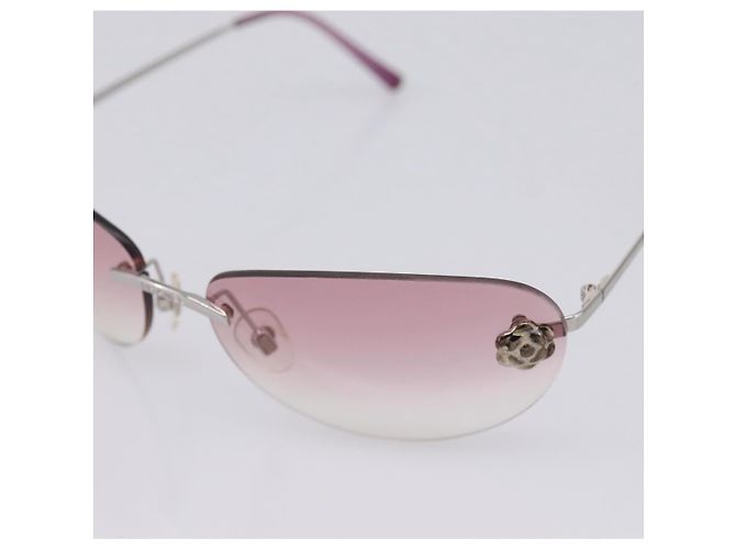 Chanel Camélia Occhiali da sole in metallo rosa - vista 6