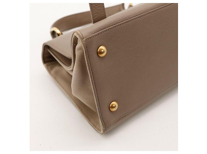 Autre Marque Bolsa de mão Saint Laurent em couro taupe - vista 10
